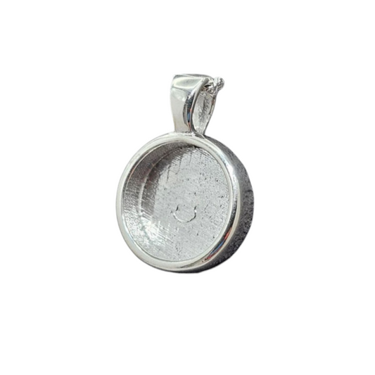 Thick Trim 12mm Fixed Bail Round Pendant Angel's Memorial Jewellery ashes hair fur