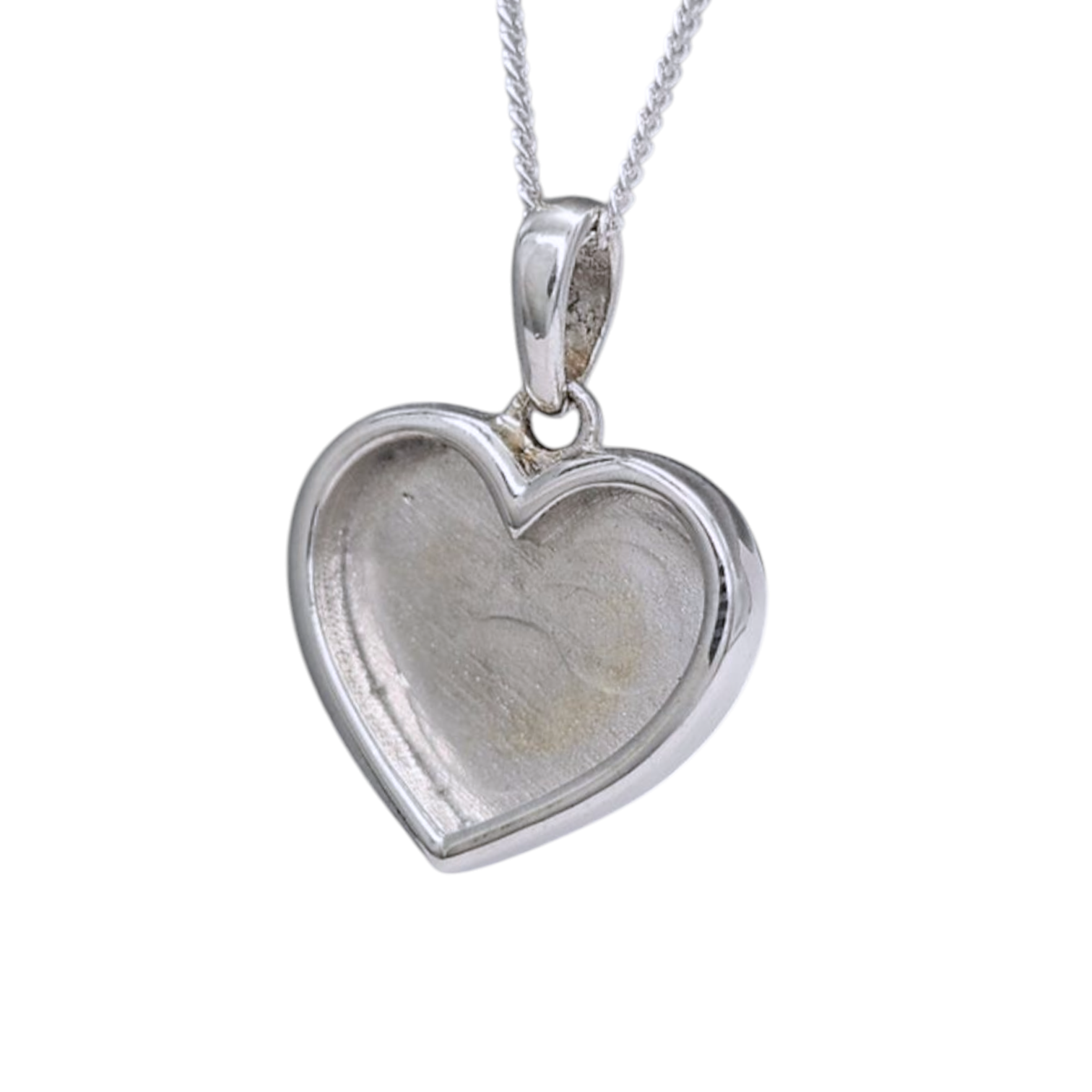 Thick Trim 16mm Heart Pendant Angel's Memorial Jewellery ashes hair fur